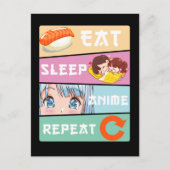 Cute Anime die naar Girl Japan Comic Manga Anime k Briefkaart (Voorkant)