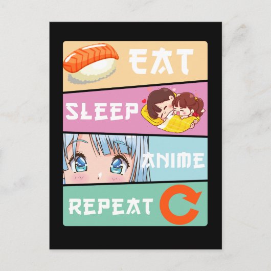 Cute Anime die naar Girl Japan Comic Manga Anime k Briefkaart (Voorkant)