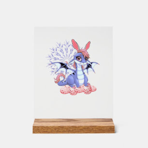 Cute Anime Draak Konijn Pasen Shirt Peuter Meisje  Acryl Bord