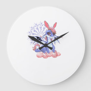 Cute Anime Draak Konijn Pasen Shirt Peuter Meisje Grote Klok