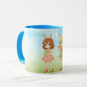 Cute anime Easter bunny girls Mok (Voorkant links)