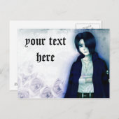 Cute anime emo boy-postkaart briefkaart (Voorkant / Achterkant)