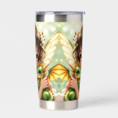 Cute Anime Fairy and Chibi Dragon  Geïsoleerde Drinkbeker (Links)