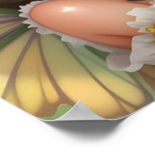 Cute Anime Fairy and Chibi Dragon Poster (Hoek)