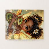 Cute Anime Fairy Girl and Chibi Dragon Legpuzzel (Horizontaal)