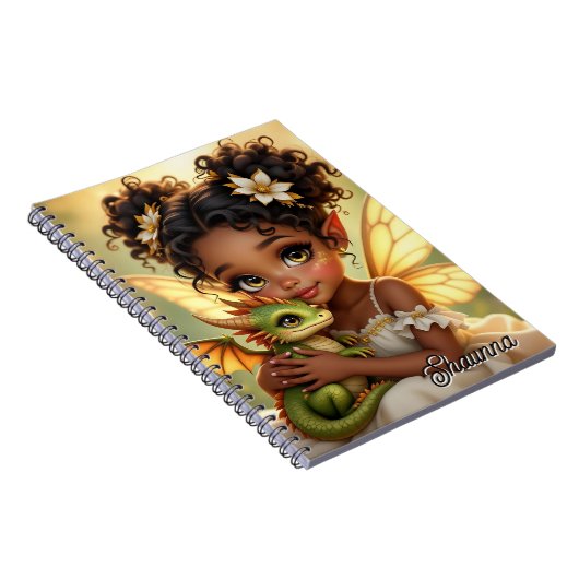 Cute Anime Fairy Girl and Chibi Dragon Notitieboek (Rechterzijde)