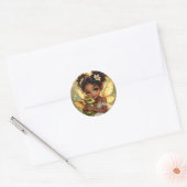 Cute Anime Fairy Girl and Chibi Dragon Ronde Sticker (Envelop)