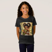 Cute Anime Fairy Girl and Chibi Dragon T-shirt (Voorkant volledig)