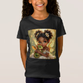 Cute Anime Fairy Girl and Chibi Dragon T-shirt (Voorkant)