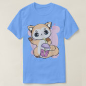 Cute Anime Fo met Boba voor bubbelthee Lover 531 T-shirt (Design voorkant)