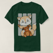 Cute Anime Fox met Kawaii Speelgoed en Teddy Bear  T-shirt (Design voorkant)