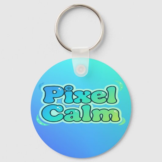 Cute Anime Gamer Boy Pixel Calm Sleutelhanger (Voorkant)
