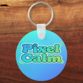 Cute Anime Gamer Boy Pixel Calm Sleutelhanger (Achterkant)