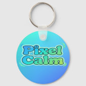 Cute Anime Gamer Boy Pixel Calm Sleutelhanger (Achterkant)