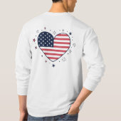 Cute Anime Girl 4th of July - USA Heart & Sparkler T-shirt (Achterkant)