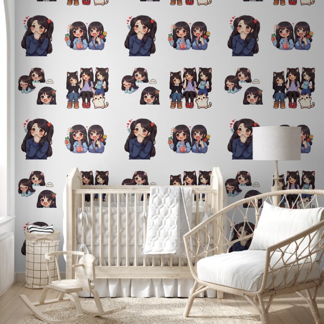Cute anime girl behang (Kinderen)