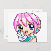 Cute Anime Girl Briefkaart (Voorkant / Achterkant)