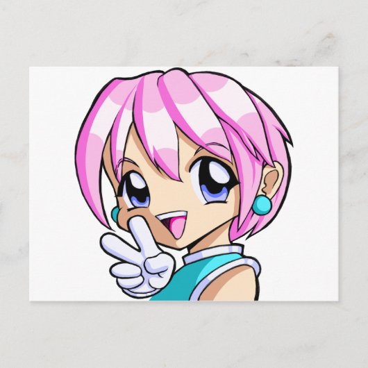 Cute Anime Girl Briefkaart (Voorkant)