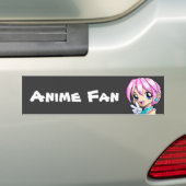 Cute Anime Girl Bumpersticker (Op auto)