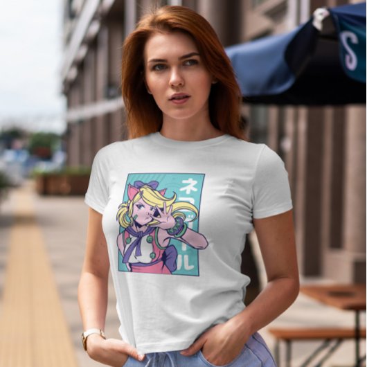 Cute Anime Girl Cat Ears T-shirt