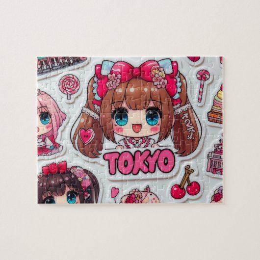 Cute Anime Girl & Kawaii Things Tokyo Harajuku Legpuzzel (Horizontaal)