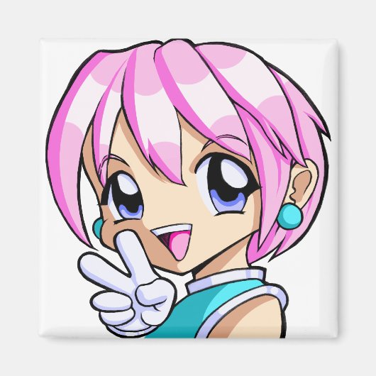 Cute Anime Girl Magneet (Voorkant)