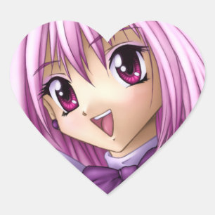 Cute Anime Girl Maid Hart Sticker