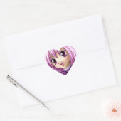 Cute Anime Girl Maid Hart Sticker (Envelop)