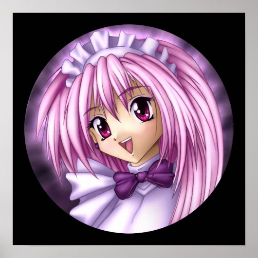 Cute Anime Girl Maid Poster (Voorkant)