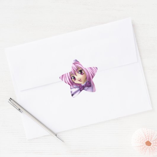 Cute Anime Girl Maid Ster Sticker (Envelop)