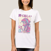 Cute Anime Girl met bril T-shirt (Voorkant)