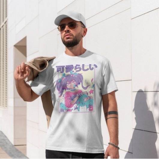 Cute Anime Girl met fonytails T-shirt