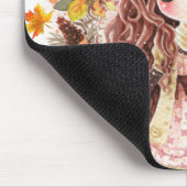 Cute anime girl met herfstbladeren muismat (Hoek)