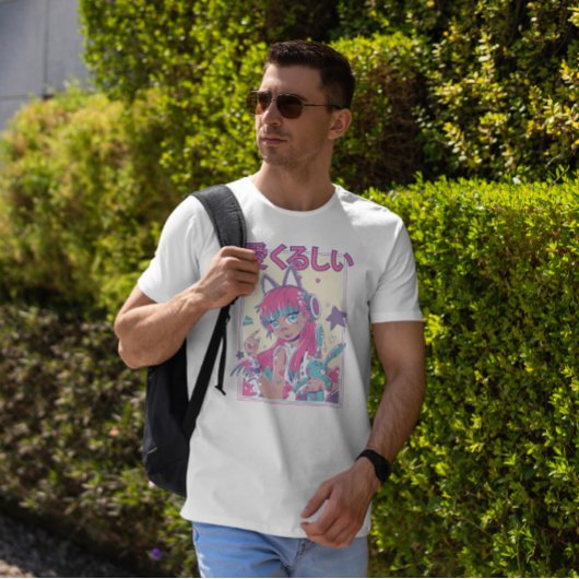 Cute Anime Girl met hoofdtelefoon T-shirt