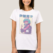 Cute Anime Girl met Oogpleister T-shirt (Voorkant)