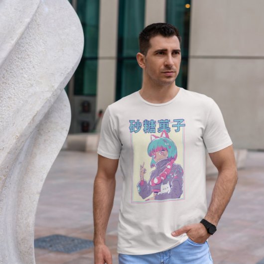 Cute Anime Girl met Oogpleister T-shirt