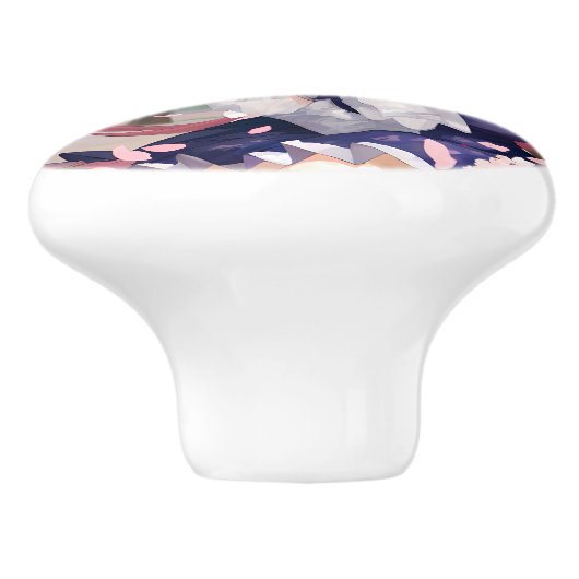 Cute Anime Girl onder een Cherry Blossom Tree Keramische Knop (Zijkant)