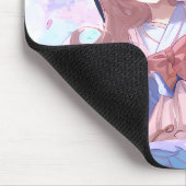 Cute Anime Girl onder een Cherry Blossom Tree Muismat (Hoek)