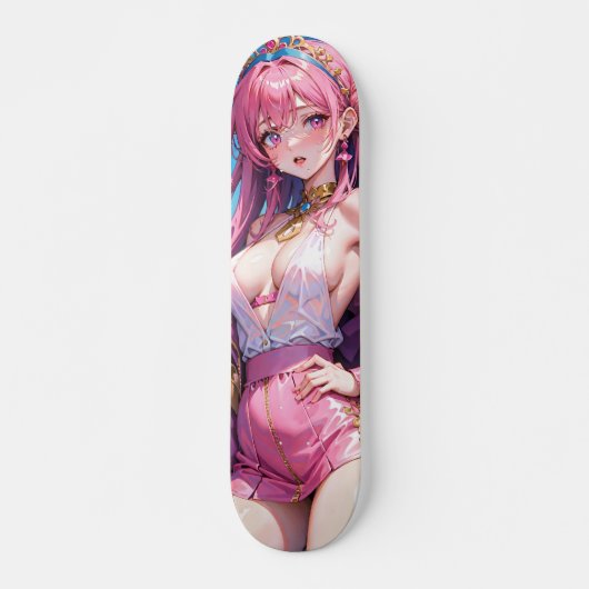 Cute Anime Girl Persoonlijk Skateboard (Voorkant)