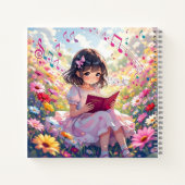 Cute Anime Girl Reading a Book Personalized Notitieboek (Achterkant)
