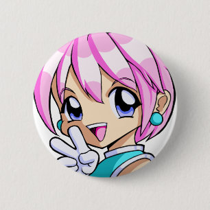 Cute Anime Girl Ronde Button 5,7 Cm