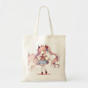 Cute anime girl tote bag