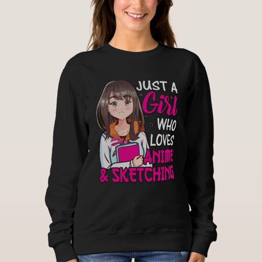 Cute Anime Girl | voor Anime & Sketching Lover Trui (Voorkant)