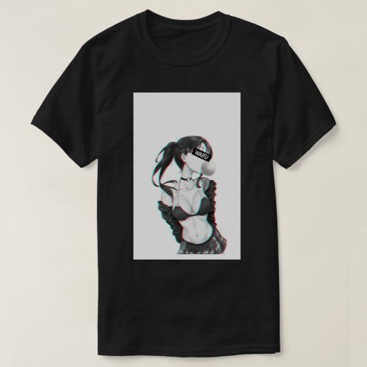 Cute anime girl waifu materiaal t-shirt (Design voorkant)