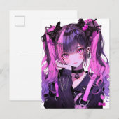Cute Anime Gothic Girl Briefkaart (Voorkant / Achterkant)
