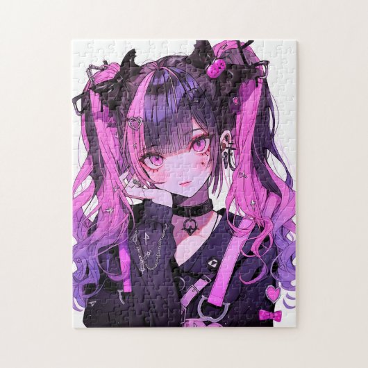 Cute Anime Gothic Girl Legpuzzel (Verticaal)