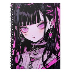Cute Anime Gothic Girl Notitieboek