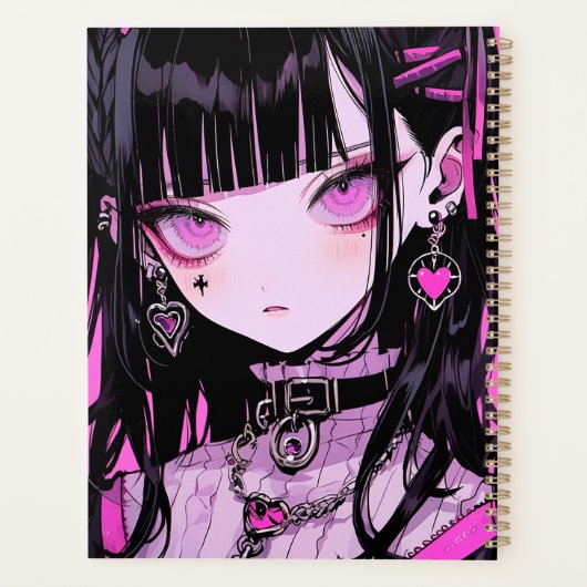 Cute Anime Gothic Girl Planner (Achterkant)