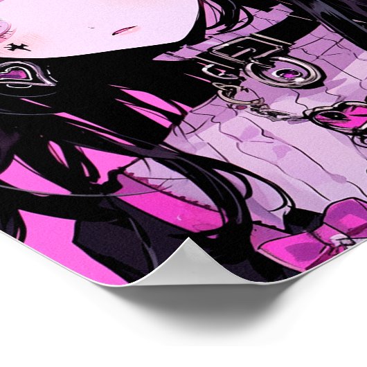 Cute Anime Gothic Girl Poster (Hoek)