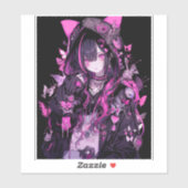 Cute Anime Gothic Girl Sticker (Vel)